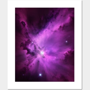 Bright Purple Nebula Space & Stars Posters and Art